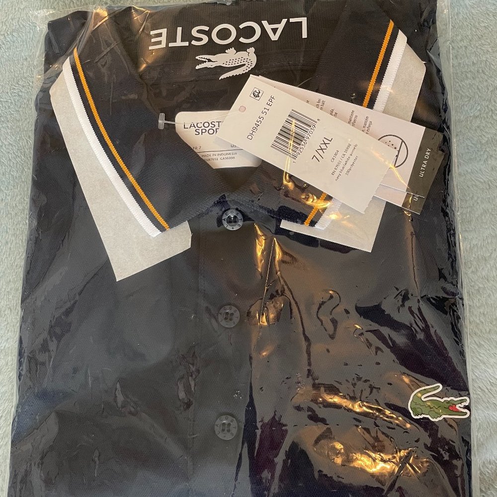 NEW! Men's Lacoste SPORT Colorblock Bands Technical Piqué Tennis Polo